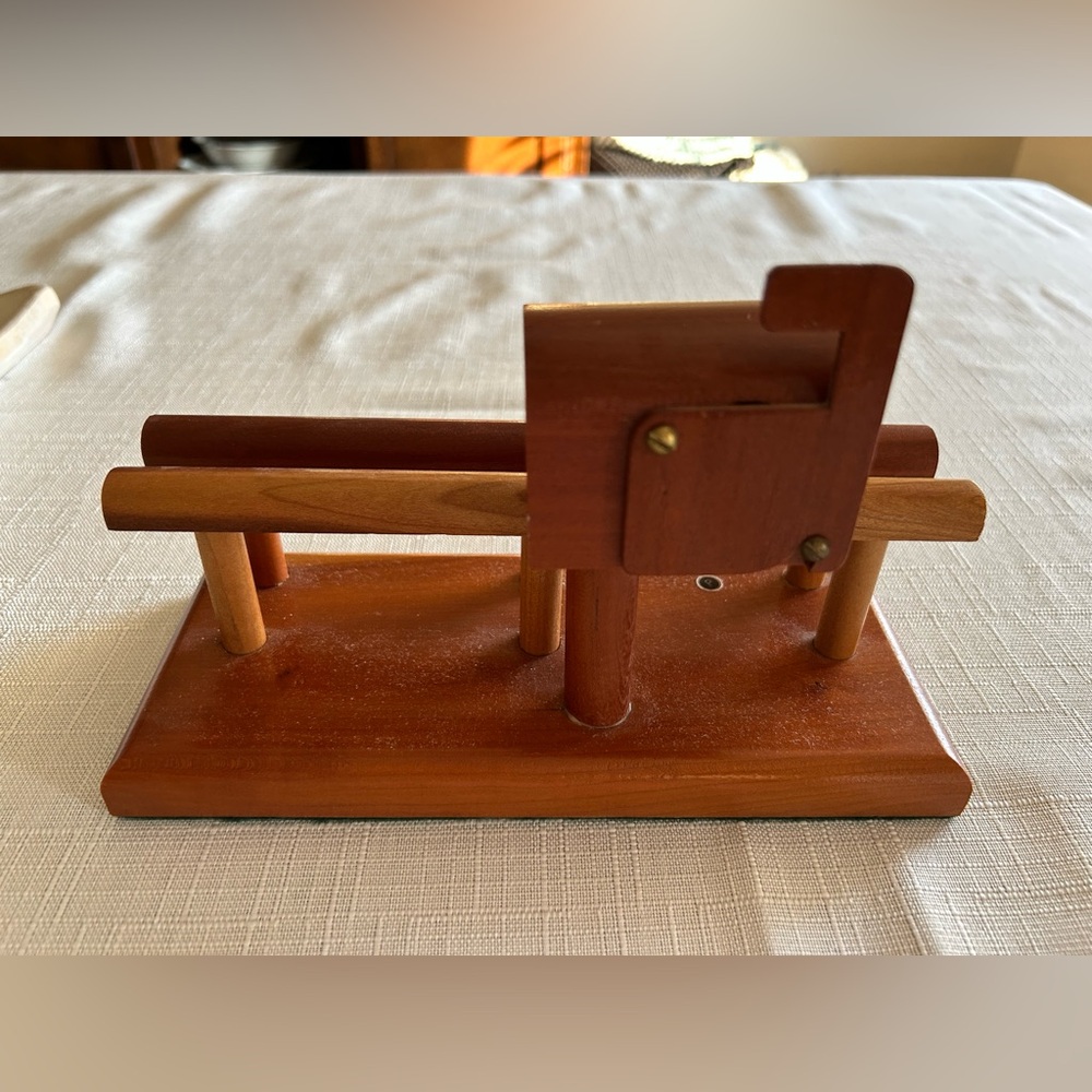 Vintage, Handcrafted Wooden mail and stamp holder